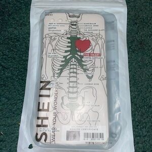 SHEIN Skeleton Heart Design Phone Case - White